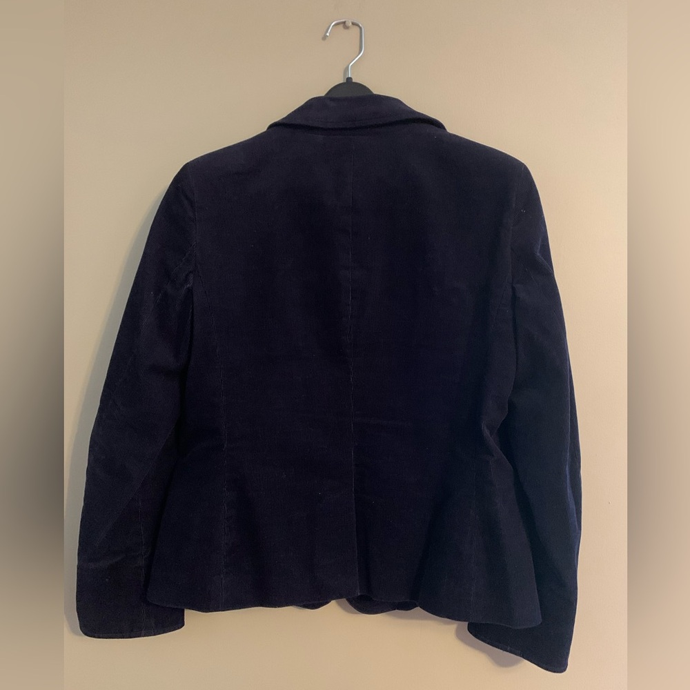 Talbots navy blue corduroy blazer with gold accents size 12 EUC - Picture 5 of 9